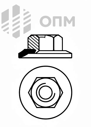 ОПМ 103082 Гайка с невыпадающей конической широкой пружинной шайбой