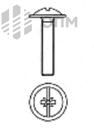 ОПМ 601010 Винт мебельный с низкой полукруглой головкой и прессшайбой, с комбинированным шлицем