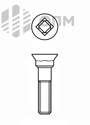 DIN 608 Болт мебельный с потайной головкой и низким квадратным подголовком