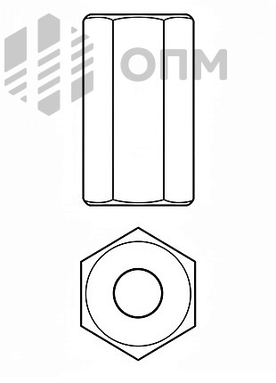 DIN 6334 Гайка шестигранная переходная 