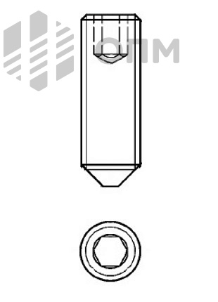 ISO 4027 Винт установочный с шестигранным углублением и коническим концом