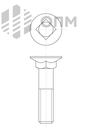ГОСТ 17673-81 Болт с увеличенной потайной головкой и квадратным подголовком