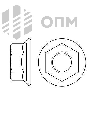 ГОСТ Р 50592-93 Гайка шестигранная с фланцем