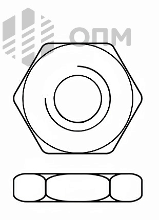 DIN 936 Гайка низкая шестигранная