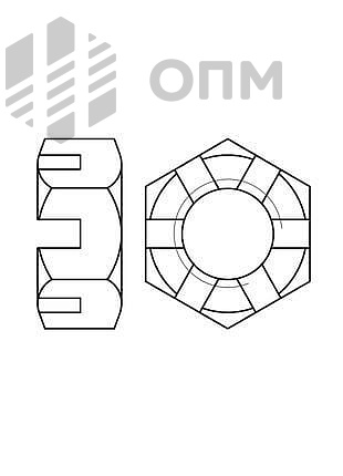ГОСТ 5935-73 Гайка шестигранная прорезная низкая