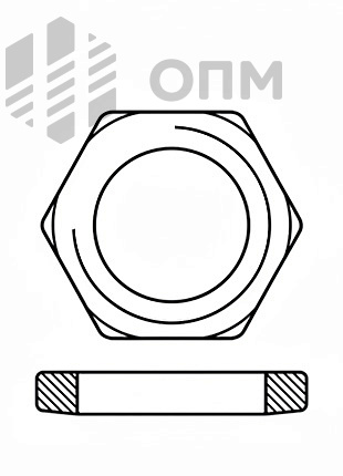 DIN 80705 Гайка плоская с уменьшенным размером под ключ (контргайка)