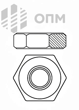 ОСТ 37.001.124-93 Гайка шестигранная