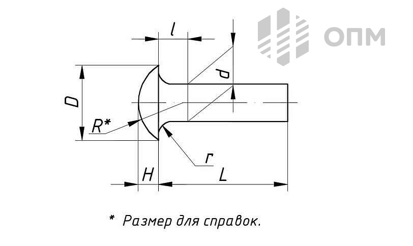 ГОСТ 10299-80 Заклепки с полукруглой головкой класса точности B и С