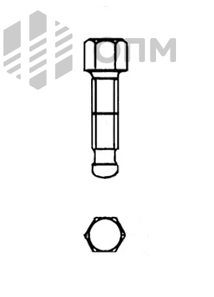 ГОСТ 13434-68 Винт нажимной с шестигранной головкой и цилиндрическим концом для станочных приспособлений