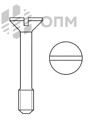 ГОСТ 10339-80 Винт с потайной головкой невыпадающий класса точности В