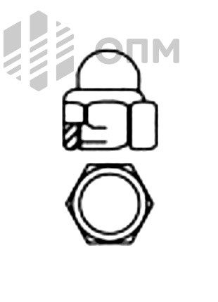 DIN 986 Гайка колпачковая самоконтрящаяся с нейлоновой вставкой