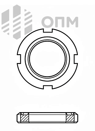 DIN 981 Гайка круглая с прорезями (используется вместе с DIN 5406)