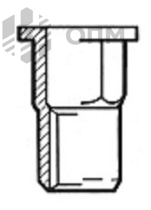 ОПМ 110031 Заклепка-гайка шестигранная на 1/2 длины, с цилиндрическим бортиком