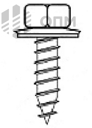 ОПМ 206052 Саморез фасадный с шестигранной головкой, с шайбой EPDM, остроконечный (тип А)