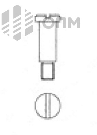 DIN 923 Винт ступенчатый с низкой цилиндрической головкой c прямым шлицем и резьбовой цапфой 