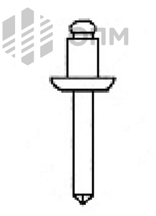 ISO 15977 Заклепка вытяжная с плоской головкой Al/St