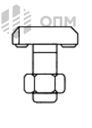 ОПМ 102055 Болт с Т-образной головкой с рифлением, для профиля 41/22
