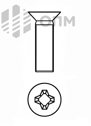 DIN 965 Винт с потайной головкой и крестообразным шлицем