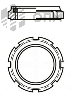 ОПМ 103052 Гайка круглая шлицевая самоконтрящаяся высокая, серия GUP