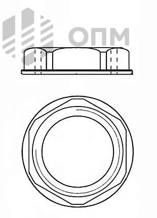 ОПМ 103021 Гайка шестигранная с пресс-шайбой, из полиамида, наполненного стекловолокном, цвет черный 