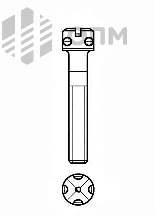 DIN 404 Винт с накрест расположенными отверстиями в головке
