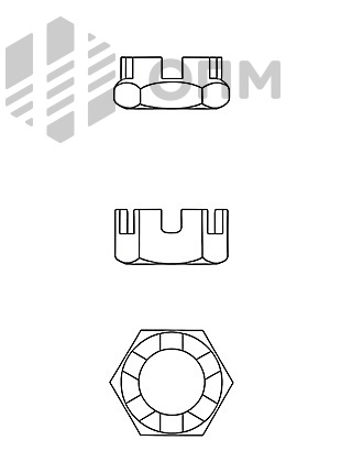 DIN 979 Гайка шестигранная корончатая низкая