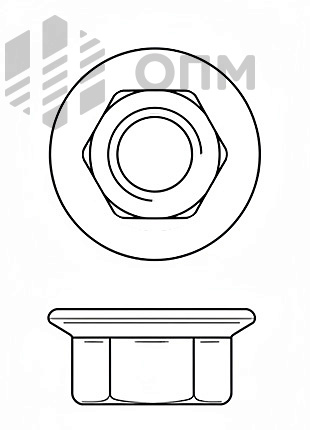 DIN 6923 Шестигранная гайка с фланцем