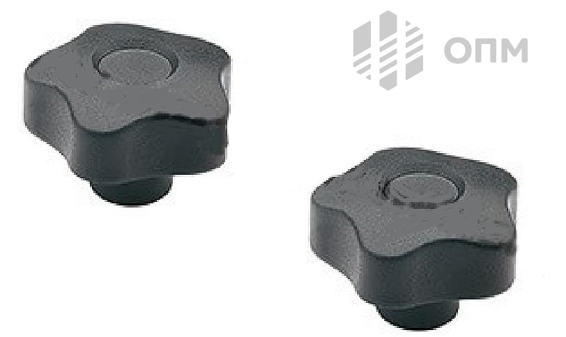 Ручка звездообразная с латунной вставкой - фото