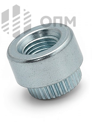 ОПМ 403021 Гайка бонка развальцовочная круглая миниатюрная, с рифлением на юбке