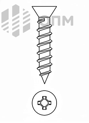 DIN 7982 Саморез с потайной головкой (~ISO 7050)