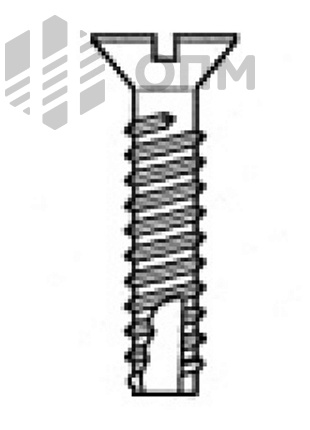 ОПМ 106012 Саморез для листового металла с режущей кромкой потай, прямой шлиц