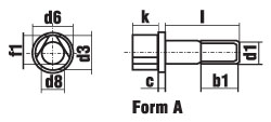 DIN 22424 Болт с трехгранной головкой и буртиком. Вариант A
